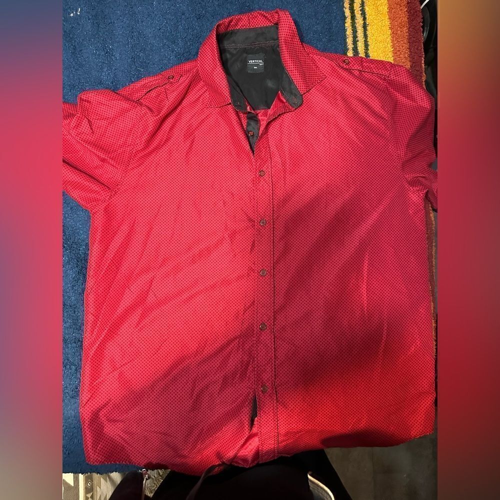 Vertical Short Sleeve Mens Shirt